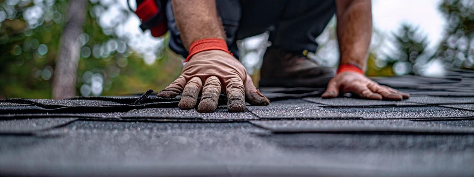 a focused shot of a professional roofing inspector examining a rooftop in a suburban norristown neighborhood, with detailed tools and inspection equipment at the forefront, emphasizing the importance of choosing the right expert for homeowners.