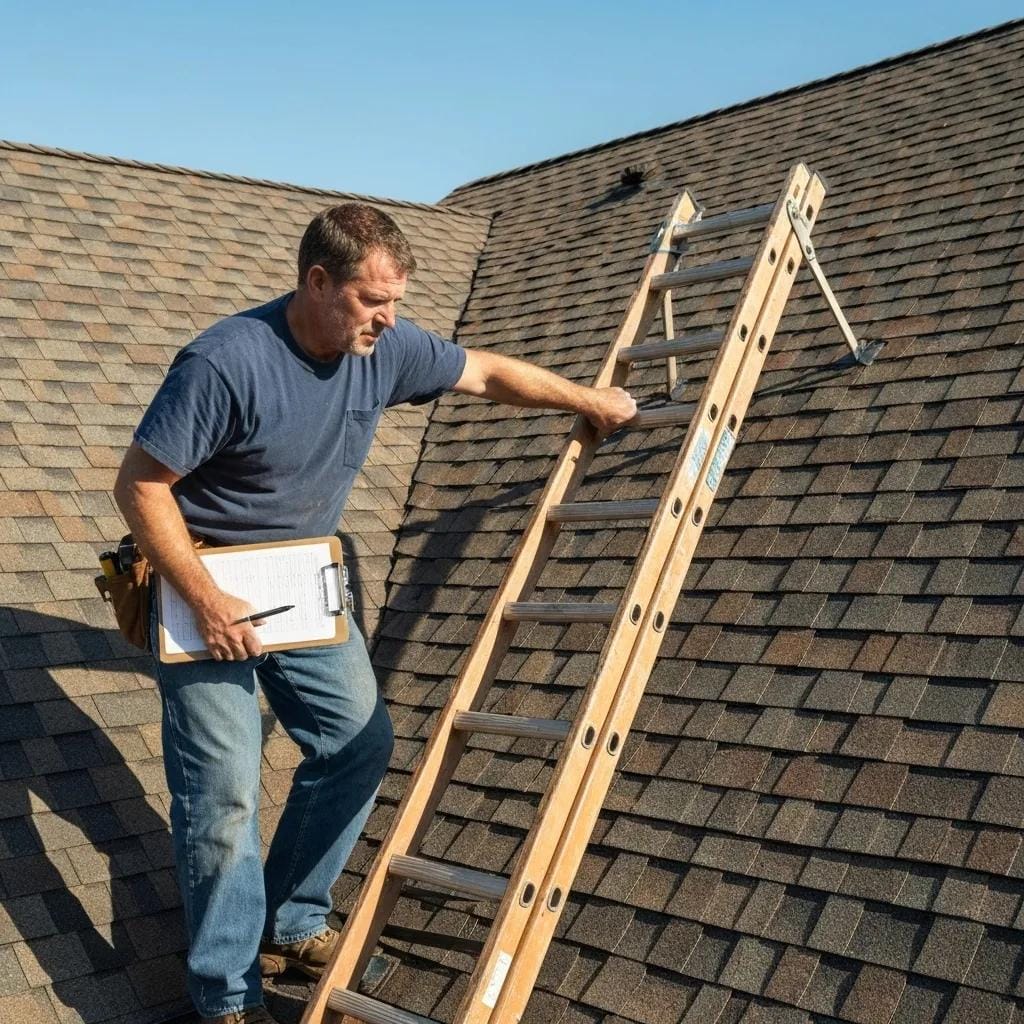 Professional roofer conducting a thorough inspection of a Collegeville roof
